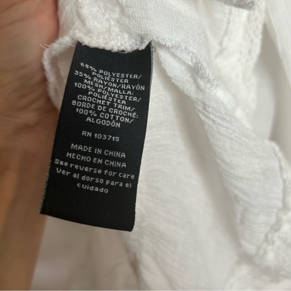 Zac & Rachel Women’s White Boho Blouse Size XL Lightweight - Picture 3 of 4